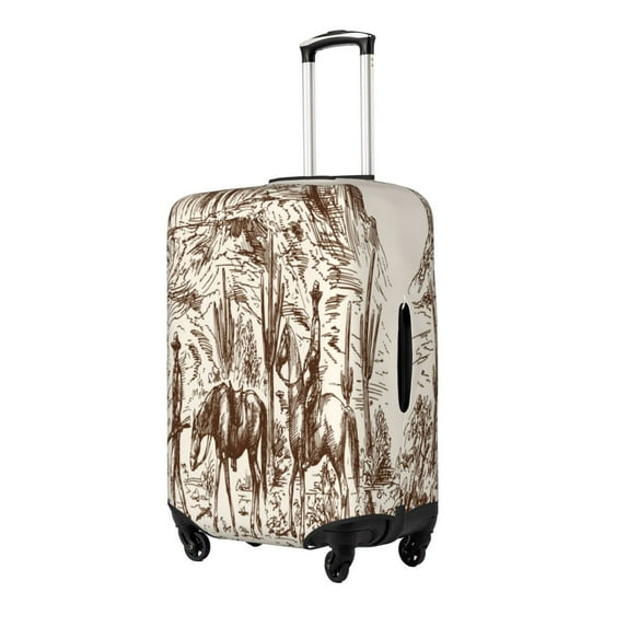 Goofa Western Desert Cowboys2 Pattern Luggage Covers For Suitcase,Suitcase Cover Protector Fit 18-32 Inch Luggage-Medium