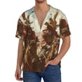 thumbnail image 1 of Goofa Western Rabbit Cowboy Printed Men's Casual Short-sleeved Shirt,Lightweight Breathable Button-down,Summer Casual men's top,Versatile Fashion shirt-Large, 1 of 1