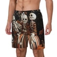 thumbnail image 1 of Goofa Whimsical Halloween Skeletons Printed Men's Swim Trunks Board Shorts Quick Dry Mens Swimming Trunks with Compression Liner,Breathable Fit Hawaii Beach Shorts-Small, 1 of 9
