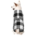 thumbnail image 1 of Goofa White And Black Plaid Pattern Small Dog Sweater Hoodies Pet Grey Hooded Soft Fleece Sweatshirts with Pocket Fall Winter Puppy Cat Sweaters Warm Clothes-XX-Large, 1 of 8