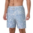 thumbnail image 1 of Goofa White Bule Glitter Printed Men's Swim Trunks Board Shorts Quick Dry Mens Swimming Trunks with Compression Liner,Breathable Fit Hawaii Beach Shorts-XX-Large, 1 of 9