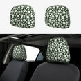thumbnail image 1 of Goofa White Daisies and Bee Pattern 2 PCS Car Headrest Cover, Headrest Protector,Universal Interior Car Accessories, 1 of 1