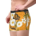thumbnail image 1 of Goofa White Floral and Butterflies Printed Men's Boxer Briefs Underwear, Moisture-Wicking Underwear, Trunk,Soft and Breathable Cotton Underwear-Large, 1 of 9