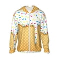 thumbnail image 1 of Goofa White Ice Cream Printed Women's UPF 50+ Sun Protection Hoodie Jacket Lightweight Long Sleeve Sun Shirt for Women with Pocket Hiking Outdoor-XX-Large, 1 of 9