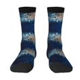 thumbnail image 1 of Goofa White Jellyfish Dansing in the Ocean Printed Men's Crew Socks, Soft Durable Breathable Moisture-Wicking with Odor Control Cotton socks, 1 of 9