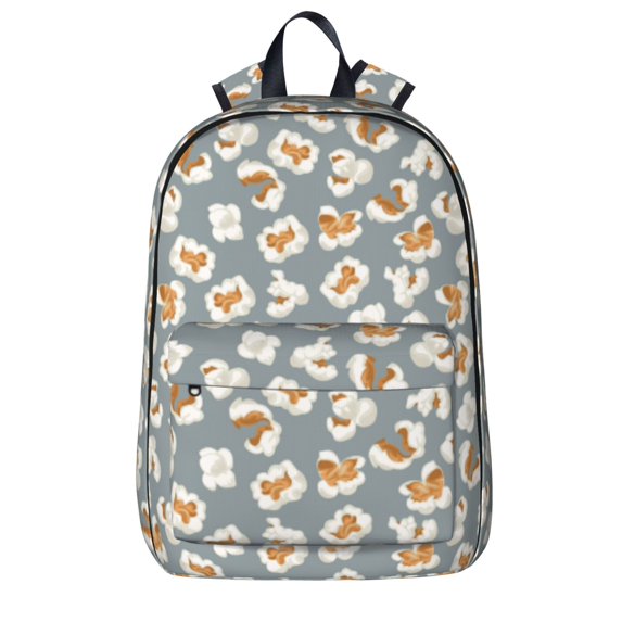 Goofa White Popcorn Printed Backpack,Laptop Backpack,Durable Anti-Theft Travel Work Backpack,Water-resistant Backpack
