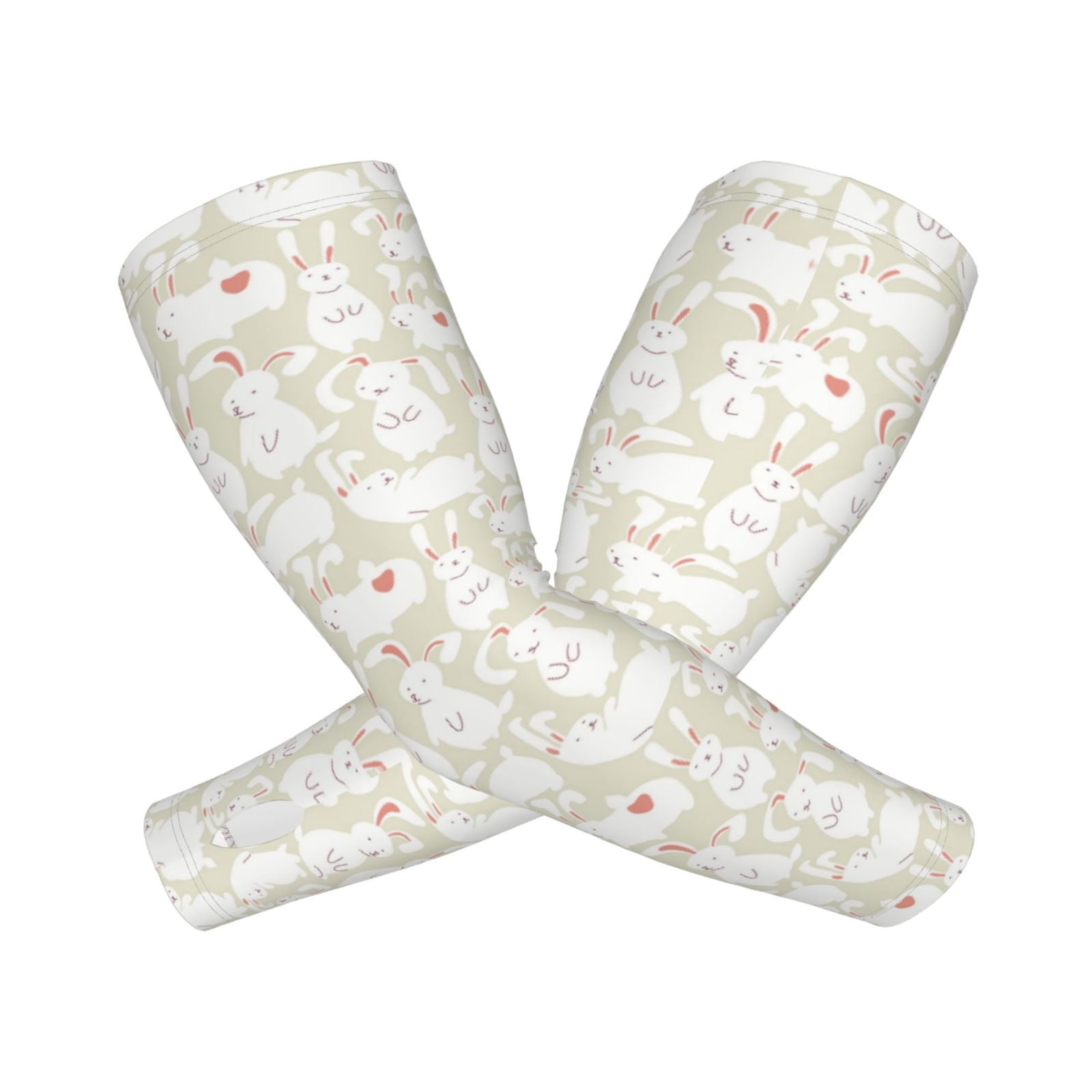 White Rabbit Arm Goofa White Rabbit Pattern UV Sun Protection Arm Sleeves, UPF 50 Sports ...