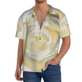 thumbnail image 1 of Goofa White Rose Printed Men's Casual Short-sleeved Shirt,Lightweight Breathable Button-down,Summer Casual men's top,Versatile Fashion shirt-, 1 of 7