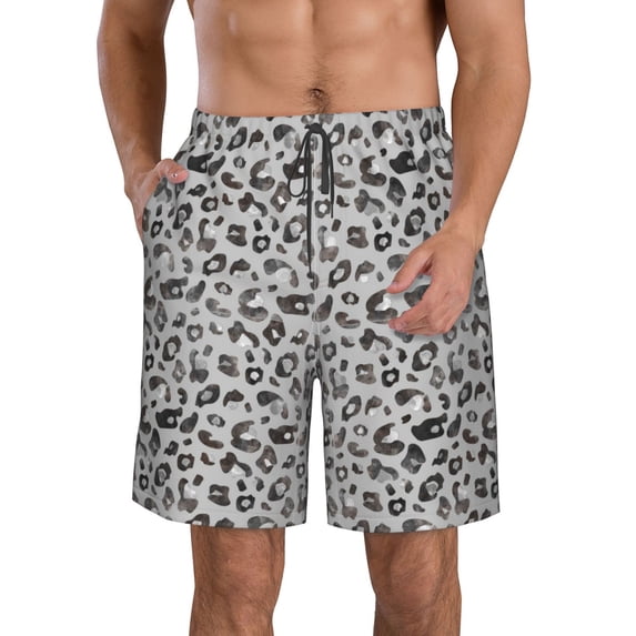 Goofa Wild Animal Leopard Print Printed Mens Swim Trunks Summer Quick Dry Short Beach Swimwear Bathing Suits-X-Large