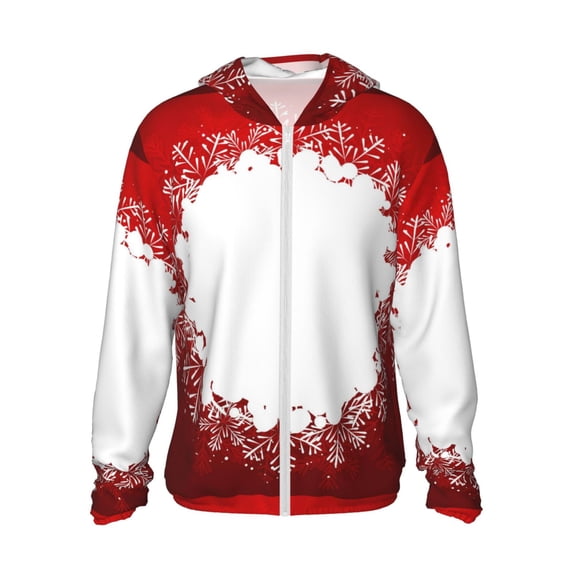 Goofa Winter Christmas Snowflake Printed Women's UPF 50+ Sun Protection Hoodie Jacket Lightweight Long Sleeve Sun Shirt for Women with Pocket Hiking Outdoor-
