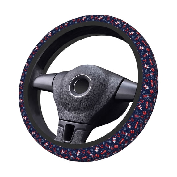 Goofa Winter Outdoors Sports Pattern Elastic Stretch Steering Wheel Cover,Universal 15 inch, Microfiber Breathable Ice Silk, Anti-Slip, Odorless, Easy Carry