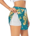 thumbnail image 1 of Goofa World Map With Landmarks Printed Women 2 in 1 Running Shorts,Quick Dry Athletic Workout Shorts,High Waisted Athletic Shorts with Liner Pockets-Medium, 1 of 9