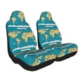 thumbnail image 1 of Goofa World Map With Landmarks Printed Car Seat Covers, Automotive Seat Covers for Cars Trucks and SUVs, Quick Setup Universal Fit Elastic Seat Covers-2 PCS, 1 of 6