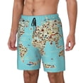thumbnail image 1 of Goofa World Travel Line Icons Map Printed Men's Swim Trunks Board Shorts Quick Dry Mens Swimming Trunks with Compression Liner,Breathable Fit Hawaii Beach Shorts-Medium, 1 of 9