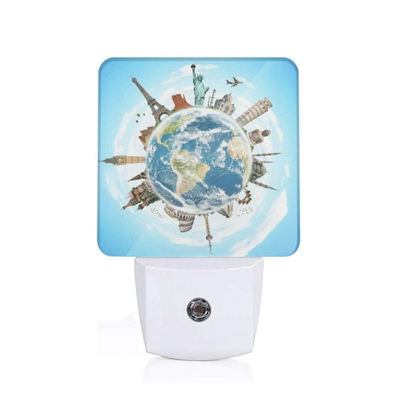 Goofa World Travel Night Light, Plug-in, Dusk to Dawn Sensor, Warm White, Ambient Lighting, Ideal Kids Adults Nightlight-UK
