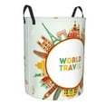 thumbnail image 1 of Goofa World Travel3 Printed Circular Hamper,Laundry Basket with Handles,Storage Baskets Foldable,Large Capacity Laundry Hamper-Medium, 1 of 8