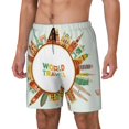 thumbnail image 1 of Goofa World Travel3 Printed Men's Swim Trunks Board Shorts Quick Dry Mens Swimming Trunks with Compression Liner,Breathable Fit Hawaii Beach Shorts-Large, 1 of 9