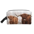 thumbnail image 1 of Goofa Yak Printed Toiletry Bag with Handle,Large Capacity Travel Makeup Cosmetic Bag for Women, Carry on Airport Airline Compliant Bag, 1 of 9