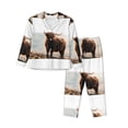 thumbnail image 1 of Goofa Yak Printed Women’s 2 Piece Pajama Set Super,Pajamas Women's Long Sleeve Sleepwear Soft Button Down Loungewear Pjs Lounge Set Nightwear-Medium, 1 of 9