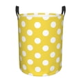 thumbnail image 1 of Goofa Yellow And White Polka Dot Printed Circular Hamper,Laundry Basket with Handles,Storage Baskets Foldable,Large Capacity Laundry Hamper-Small, 1 of 6