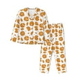 thumbnail image 1 of Goofa Yellow Biscuit Printed Women’s 2 Piece Pajama Set Super,Pajamas Women's Long Sleeve Sleepwear Soft Button Down Loungewear Pjs Lounge Set Nightwear-X-Large, 1 of 9