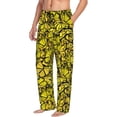 thumbnail image 1 of Goofa Yellow Butterflies Printed Soft Pajama Pants for Men, Wide Leg Comfy Casual Lounge Yoga Pants-Small, 1 of 9