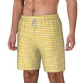 thumbnail image 1 of Goofa Yellow Gingham Printed Men's Swim Trunks Board Shorts Quick Dry Mens Swimming Trunks with Compression Liner,Breathable Fit Hawaii Beach Shorts-X-Large, 1 of 9
