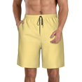 thumbnail image 1 of Goofa Yellow Gingham Printed Mens Swim Trunks Summer Quick Dry Short Beach Swimwear Bathing Suits-Large, 1 of 9