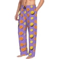 thumbnail image 1 of Goofa Yellow Lemon And Orange Printed Soft Pajama Pants for Men, Wide Leg Comfy Casual Lounge Yoga Pants-Small, 1 of 9