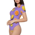 thumbnail image 1 of Goofa Yellow Lemon And Orange Printed Women Rash Guard Short Sleeve,Tummy control Swimsuit Surfing Swimsuit Bathing Suit One Piece Swimsuit UPF 50-Small, 1 of 9