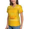 thumbnail image 1 of Goofa Yellow Lemon Pattern Women's Slim-Fit Short-Sleeve V-Neck T-Shirt,Classic-Fit Short-Sleeve V-Neck T-Shirt-3X-Large, 1 of 5