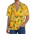 thumbnail image 1 of Goofa Yellow Limes Printed Men's Casual Short-sleeved Shirt,Lightweight Breathable Button-down,Summer Casual men's top,Versatile Fashion shirt-, 1 of 7