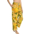 thumbnail image 1 of Goofa Yellow Limes Printed Soft Pajama Pants for Women, Wide Leg Comfy Casual Lounge Yoga Pants-XX-Large, 1 of 9