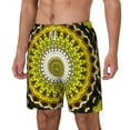 thumbnail image 1 of Goofa Yellow Mandala Printed Men's Swim Trunks Board Shorts Quick Dry Mens Swimming Trunks with Compression Liner,Breathable Fit Hawaii Beach Shorts-3X-Large, 1 of 9