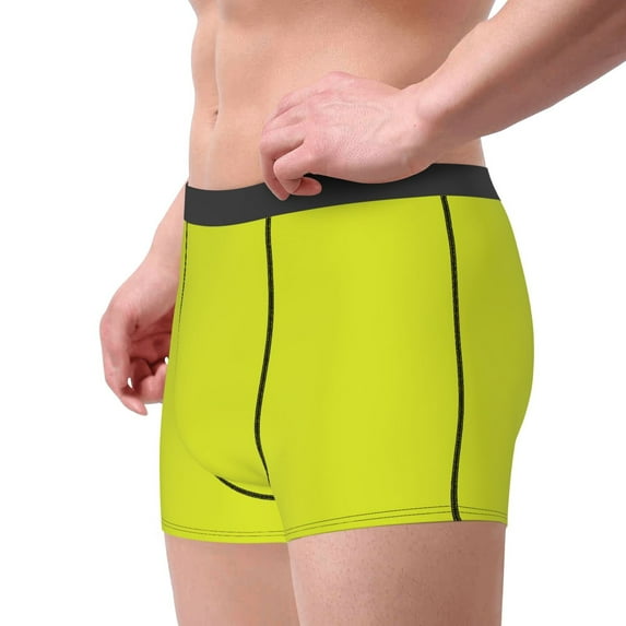 Goofa Yellow Printed Men's Boxer Briefs Underwear, Moisture-Wicking Underwear, Trunk,Soft and Breathable Cotton Underwear-X-Large