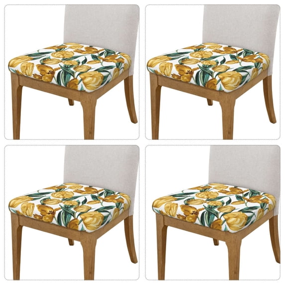 Goofa Yellow Tulips Printed Couch Cushion Covers,Soft and Durable Throw Pillow Case , Floral Sofa Magic Sofa Stretch Cushion Couch Covers Washable