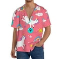 thumbnail image 1 of Goofa Yoga Unicorn Printed Men's Casual Short-sleeved Shirt,Lightweight Breathable Button-down,Summer Casual men's top,Versatile Fashion shirt-XX-Large, 1 of 7
