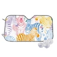thumbnail image 1 of Goofa Zebra Colourful Printed Car Windshield Sunshade,Foldable Reflective Sun Visor,UV Protection Heat Blocker Sunshade,Car Cooling Accessory-Small, 1 of 7