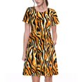 thumbnail image 1 of Goofa Zebra Pattern Women Summer Short Sleeve Midi Dress with Pockets Casual Aline Flowy Tshirt Dress Vocation Beach Sundress, 1 of 6