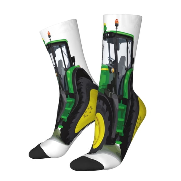 Goofa big farm tractor Printed Men's Crew Socks, Soft Durable Breathable Moisture-Wicking with Odor Control Cotton socks