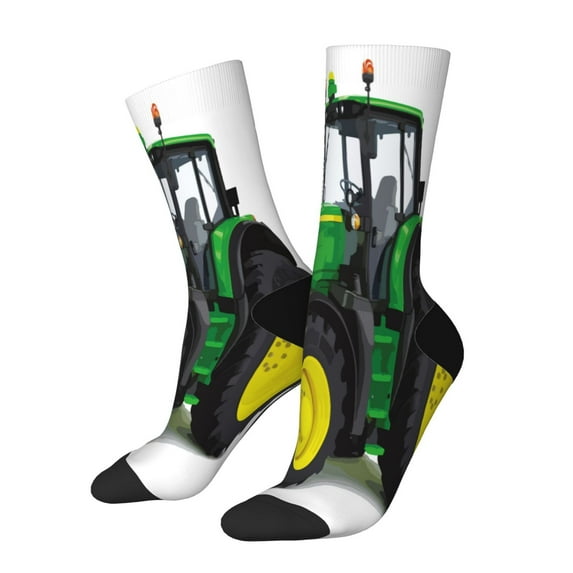 Goofa big farm tractor Printed Men's Crew Socks, Soft Durable Breathable Moisture-Wicking with Odor Control Cotton socks