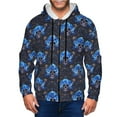 thumbnail image 1 of Goofa cool blue flower Skull Pattern Mens Full-zip Hoodie, Zip-up Pullover Hooded Sweatshirt, Kangaroo Pocket Hoodie Ideal for Daily Wear, Travel, and Home-XX-Large, 1 of 5