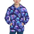 thumbnail image 1 of Goofa crystal Skull flower star Pattern Hooded Sweatshirt for Youth Trendy youth sweatshirt Casual Hoodie for Boys and Girls-Large, 1 of 6