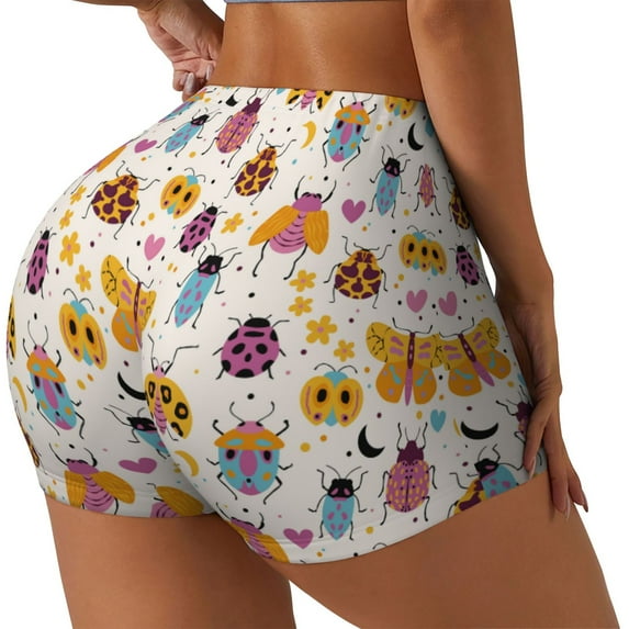 Goofa cute bugs Printed Workout Shorts Women Seamless Scrunch Butt Lifting High Waisted Gym Booty Shorts Elastic Workout Shorts-XX-Large