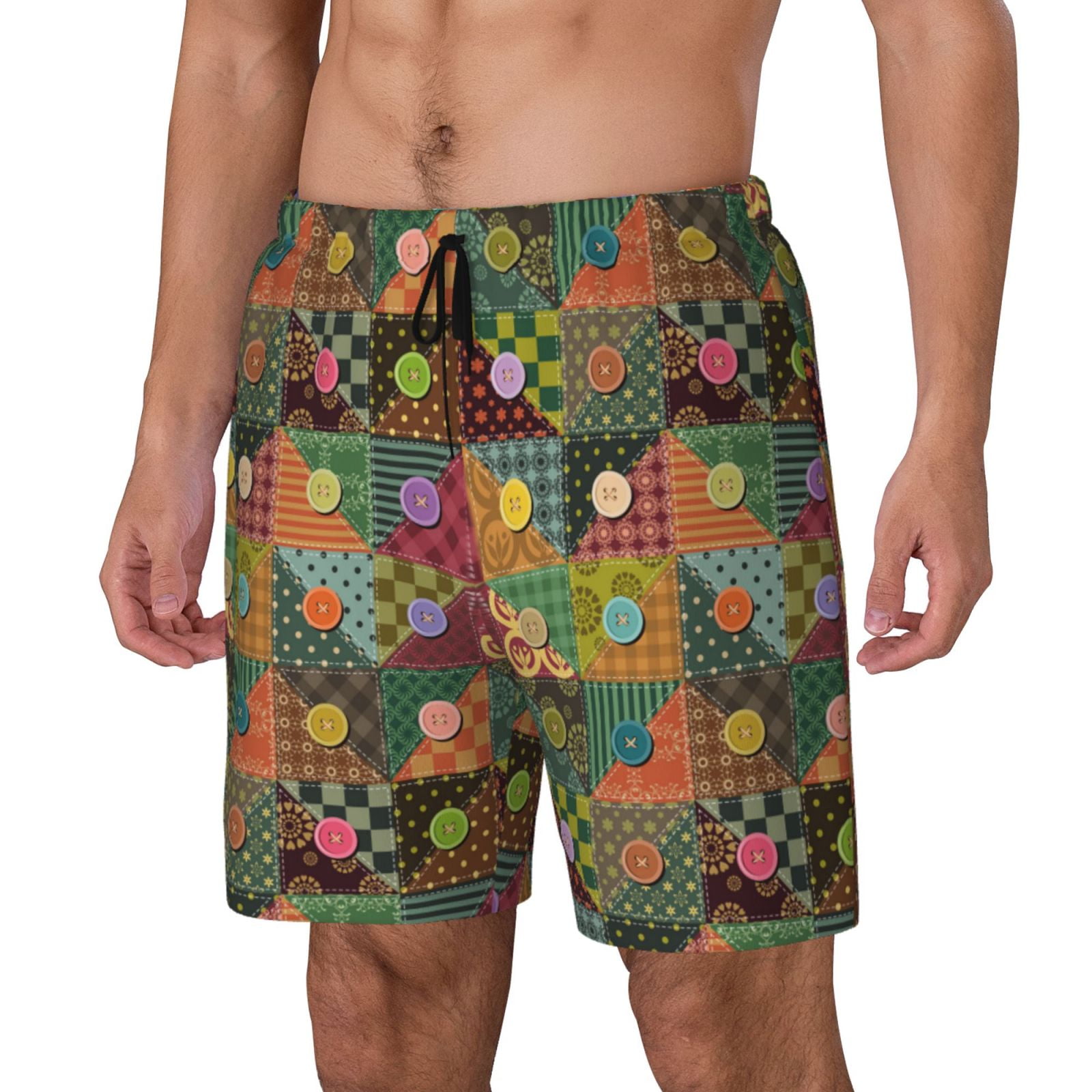 Goofa different patchwork Print Men's Swim Trunks Board Shorts Quick ...