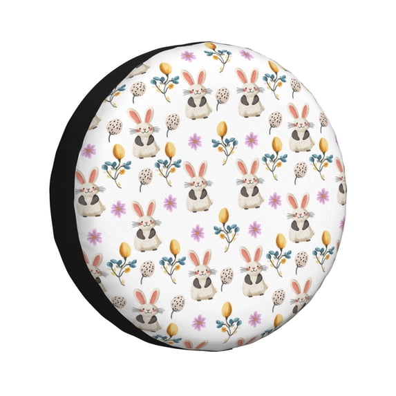 Goofa easter Pattern Universal Tire Cover for Jeep, SUV, Truck, and Trailer – Waterproof, UV-Resistant,Easy to Install, Fits 14"-17" Tires-15 inch