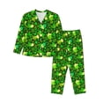 thumbnail image 1 of Goofa leaves and glasses of bee Printed Women’s 2 Piece Pajama Set Super,Pajamas Women's Long Sleeve Sleepwear Soft Button Down Loungewear Pjs Lounge Set Nightwear-Medium, 1 of 7