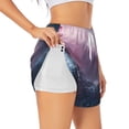 thumbnail image 1 of Goofa lighthouse Waves Torrential Rain Printed Women 2 in 1 Running Shorts,Quick Dry Athletic Workout Shorts,High Waisted Athletic Shorts with Liner Pockets-X-Large, 1 of 9