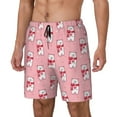 thumbnail image 1 of Goofa pink Scarf bear Printed Men's Swim Trunks Board Shorts Quick Dry Mens Swimming Trunks with Compression Liner,Breathable Fit Hawaii Beach Shorts-Large, 1 of 9