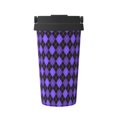 thumbnail image 1 of Goofa purple argyle for Insulated Travel Coffee Mug Spill Proof Leak Proof 16 OZCoffee Tumbler Reusable Coffee Cups with Lids Thermos for Hot and Cold Drink, 1 of 8